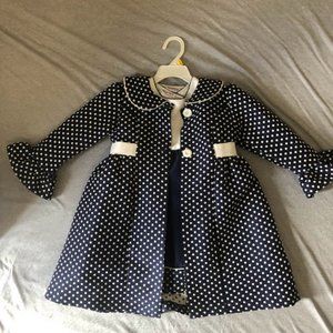 Blueberi Boulevard polka dot dress, 2 piece jacket baby/toddler girl dress